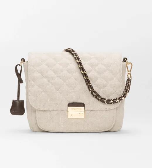 Sandy Linen Medium Crosby Lock Crossbody